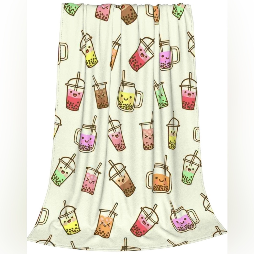 Kawaii Bubble Tea Blanket